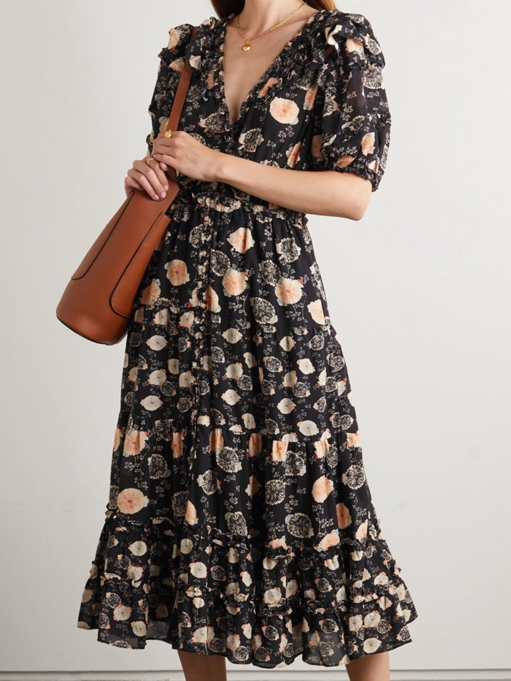 Ulla Johnson Black Floral Irvette Dress